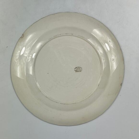 Vtg Pope-Gosser China Decorative Plate Made in USA Sterling Silver Trim Floral - Picture 2 of 8